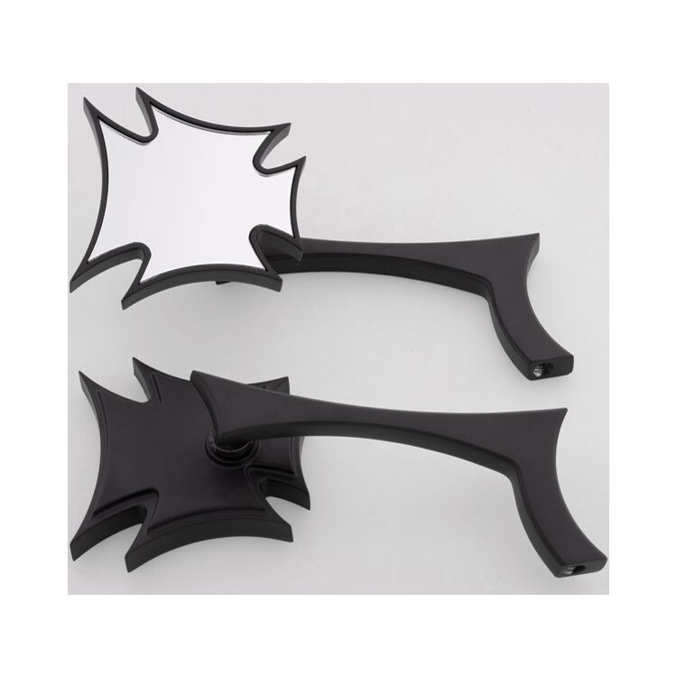 Milwaukee Twins Wild Maltese Cross Mirror Set With Radical Elbow Stem