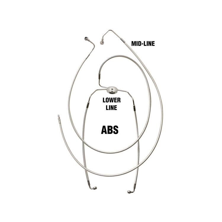 Magnum Designer Series DOT ABS Specific Mid Brake Line Kit For Harley Touring 2008-2013