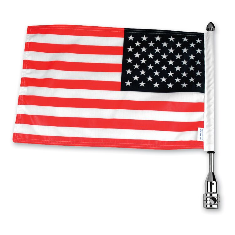 Pro Pad American Flag with Tour Pack Solid Flag Mount For 1/2" Round Bar