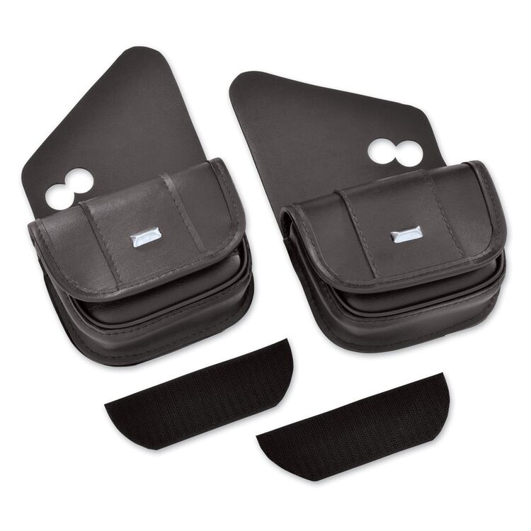 Show Chrome Windshield Dual Pouches For Harley Touring 1997-2025