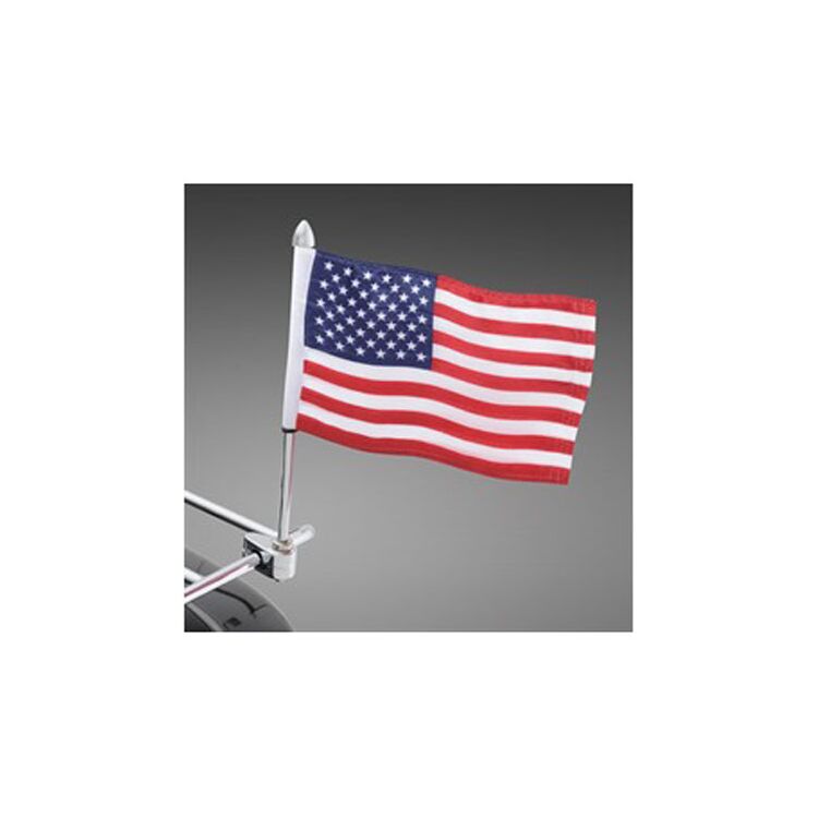 Show Chrome Acorn Tube Mount American Flag