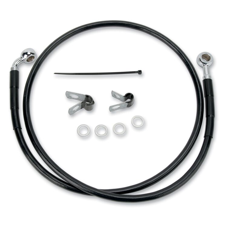 Drag Specialties Extended Front Brake Line Kit For Harley XL883C / XL1200C / XL1200N 2004-2012