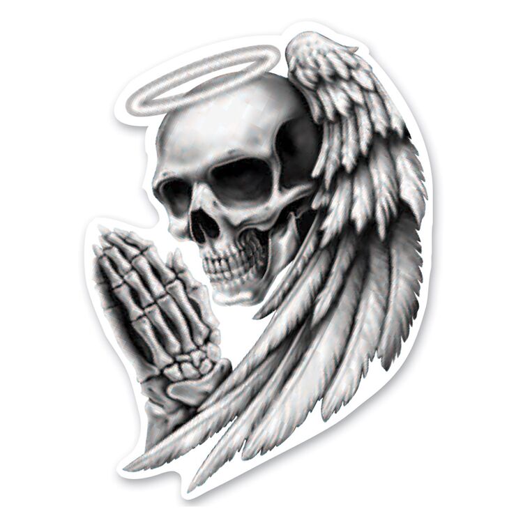 Lethal Threat Rude & Crude Angel Skull Mini Decal