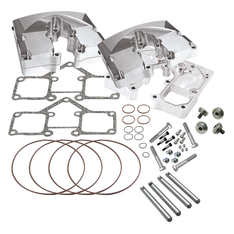 S&S Cycle Billet Rocker Covers with Rocker Shafts For Harley Shovelhead 1966-1984