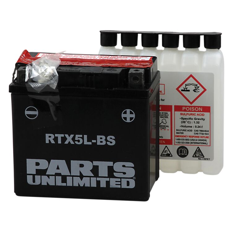 Parts Unlimited RTX5L-BS AGM Battery Yamaha Zuma 50F 2014-2018