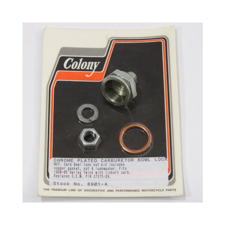 Colony Float Bowl Lock Nut For Harley With Linkert Carb 1936-1965