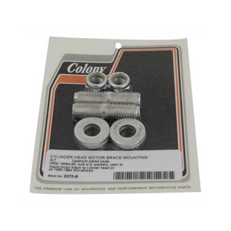 Colony Cadmium Cylinder Head Engine Brace Mount Kit For Harley Shovel Head 1966-1984