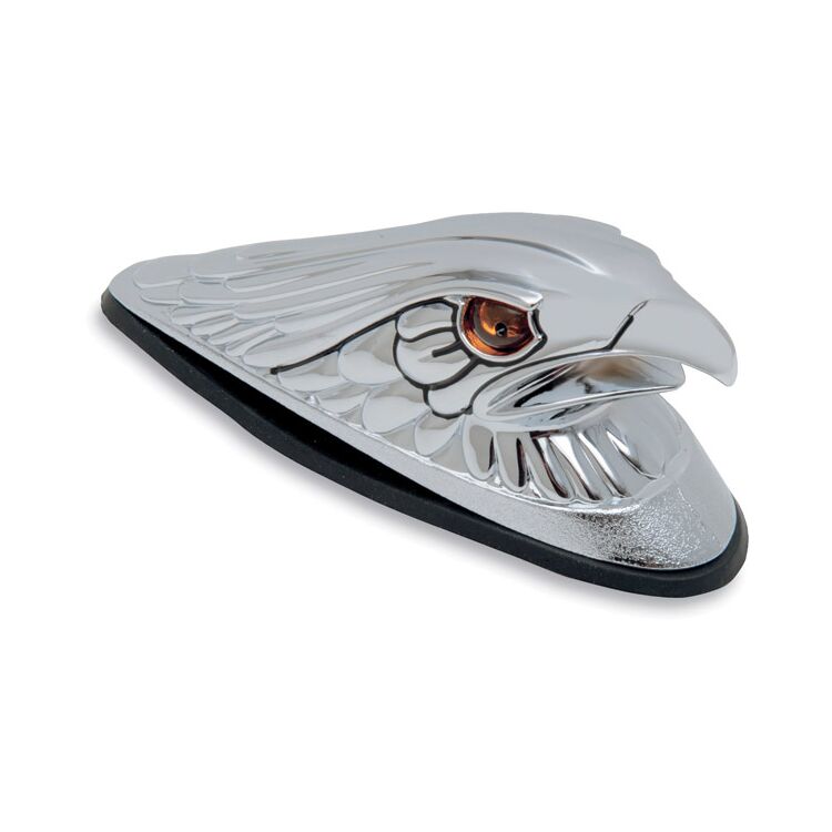 Drag Specialties Large Eagle Head Front Fender Ornament With Amber Eyes