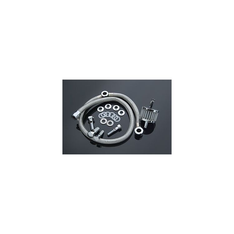 Milwaukee Twins Braided Hose Crankcase Breather Kit