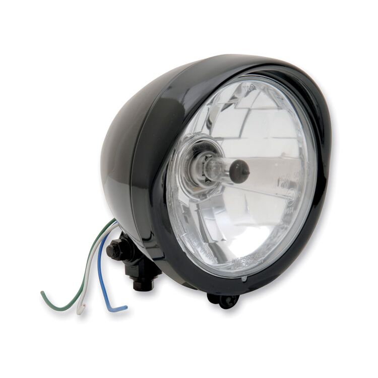 J&P Cycles Black Diamond Style 5 3/4" Headlight Assembly For Harley Softail / Dyna 1984-2017