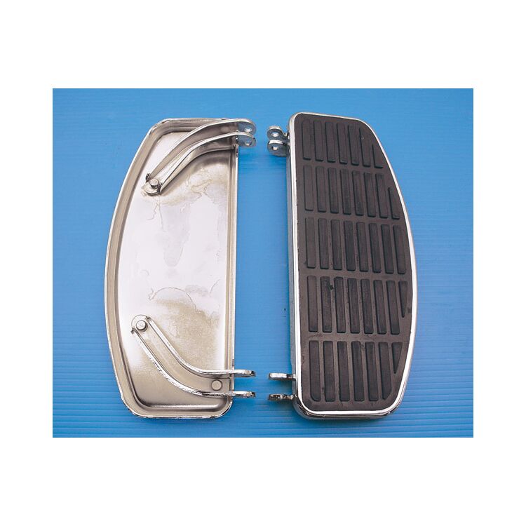 V-Twin Mfg. Chrome D Shaped Footboard Set For Harley 1937-1984