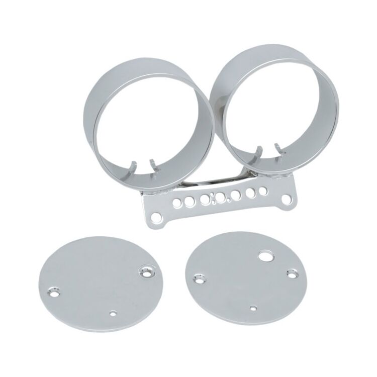 V-Twin Mfg. Chrome Dual Gauge Bracket For Harley FXD XL 1995-2005