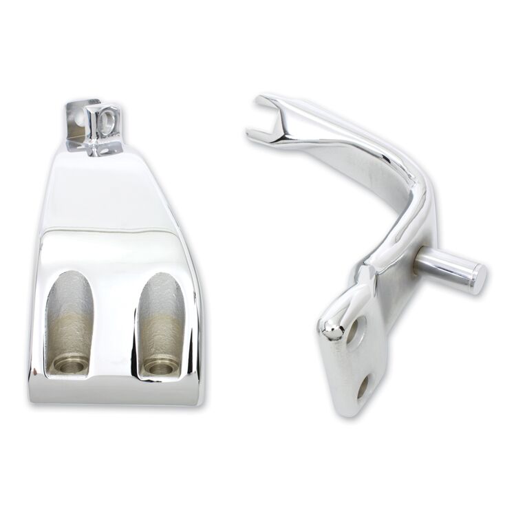 V-Twin Mfg. Chrome Driver Footpeg Mount Set For Harley FXD 1991-2017