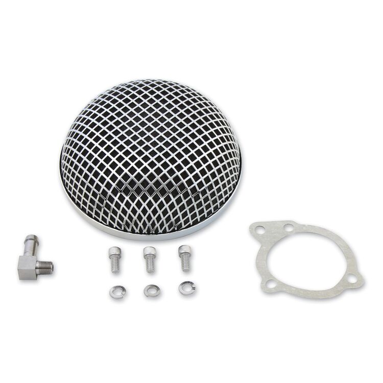 V-Twin Mfg. Chrome Round Mesh Air Cleaner For S&S E Carburetor