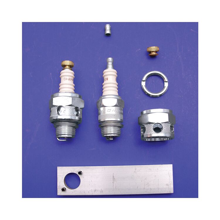 V-Twin Mfg. 18mm Spark Plug Conversion Kit For Harley FL EL UL WL 1936-1951