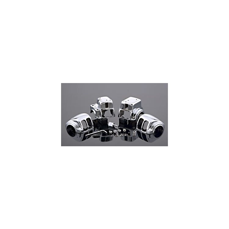V-Twin Mfg. Chrome Switch Housing Set With Radio For Harley Touring 1996-2013