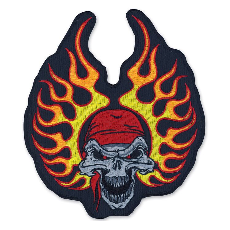 Lethal Threat Flame Helmet Skull Embroidered Patch
