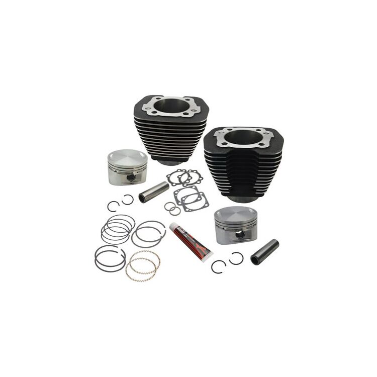 S&S Cycle 3-5/8" Bore Black Cylinder And Piston Kit For Harley EVO 1984-2000