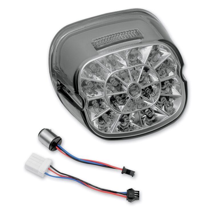 J&P Cycles Webbed LED Taillight With Smoked Lens For Harley 1999-2026