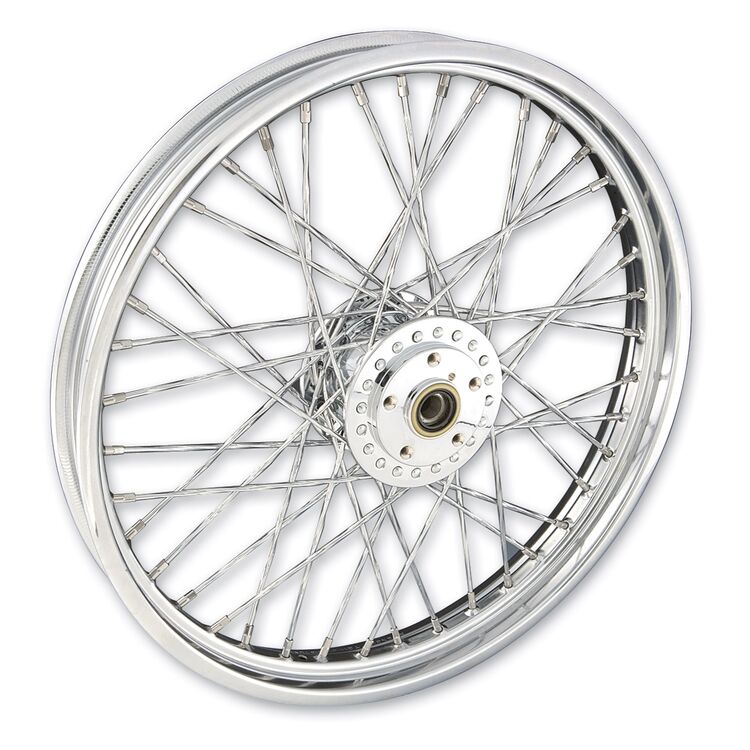 V-Twin Mfg. Custom Twisted Spoke Front Wheel For Harley 1984-1999