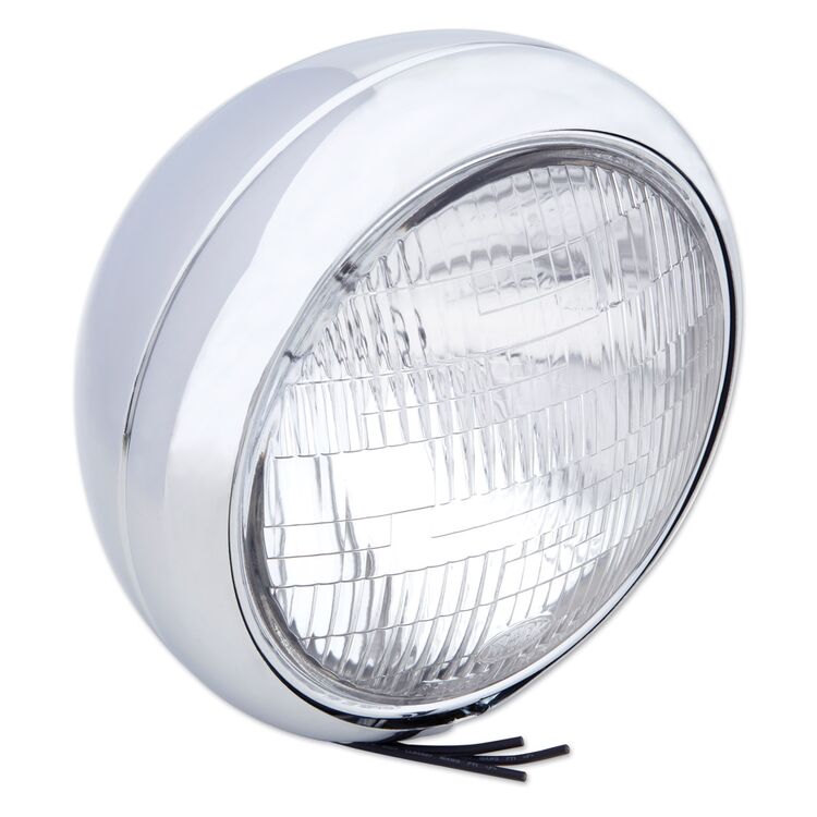 V-Twin Mfg. 7" Round 12-Volt Headlamp Assembly For Harley FL 1949-1984