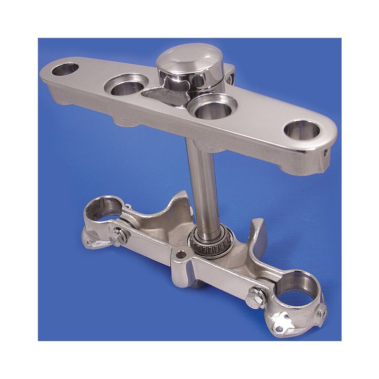 V-Twin Mfg. Replica Chrome Triple Tree Set For Harley FL Softail 2000-2017