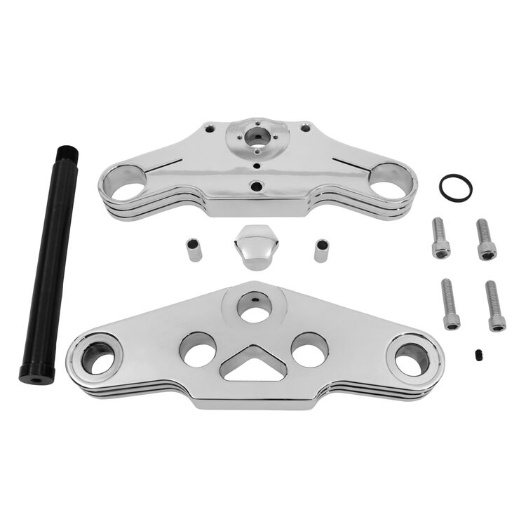 V-Twin Mfg. 41mm Raked Triple Tree Set For Harley FL / FX