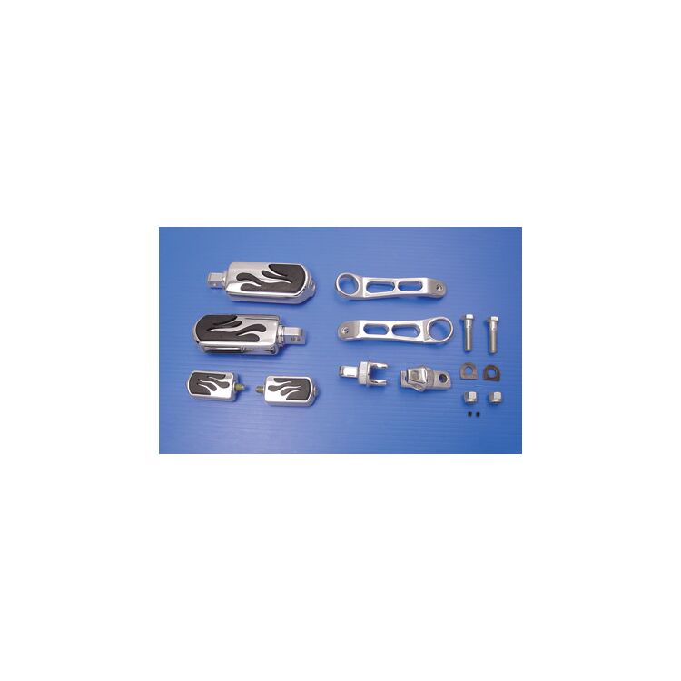 V-Twin Mfg. Flame Footpeg And Heel Rest Kit
