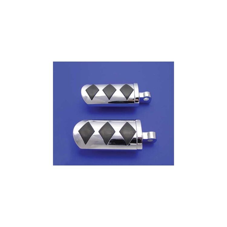 V-Twin Mfg. Chrome Diamond Style Adjustable Footpeg Set