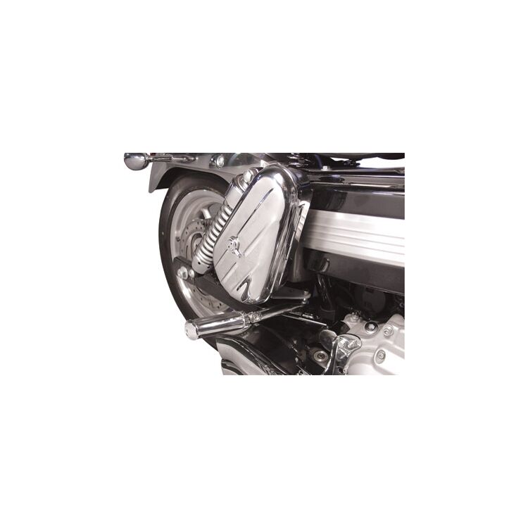 V-Twin Mfg. Right Side Chrome Teardrop Tool Box Kit For Harley Dyna 2006-2017