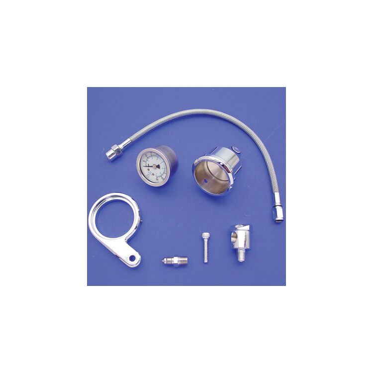 V-Twin Mfg. Rocker Box Oil Pressure Gauge Kit For Harley EVO 1984-2000
