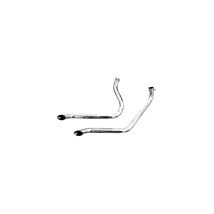 Paughco 1-3/4", 34" Long Staggered Dual Goose-Cut Drag Pipes Full Exhaust System For Harley FL 1970-1984