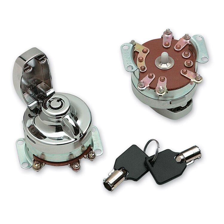 J&P Cycles Round Key Internal Contact Switch For Harley 1936-1995