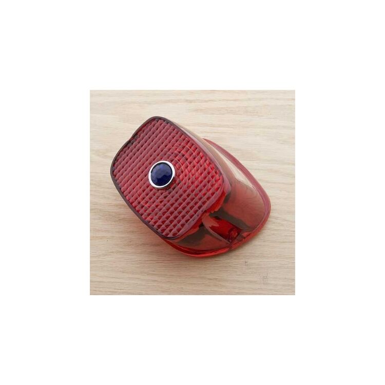 Milwaukee Twins Stock Taillight Lens With Blue Dot For Harley 1973-1998