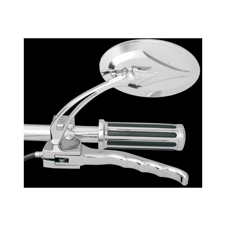 J&P Cycles Oval Spear Mirror Set with Pointed Stem