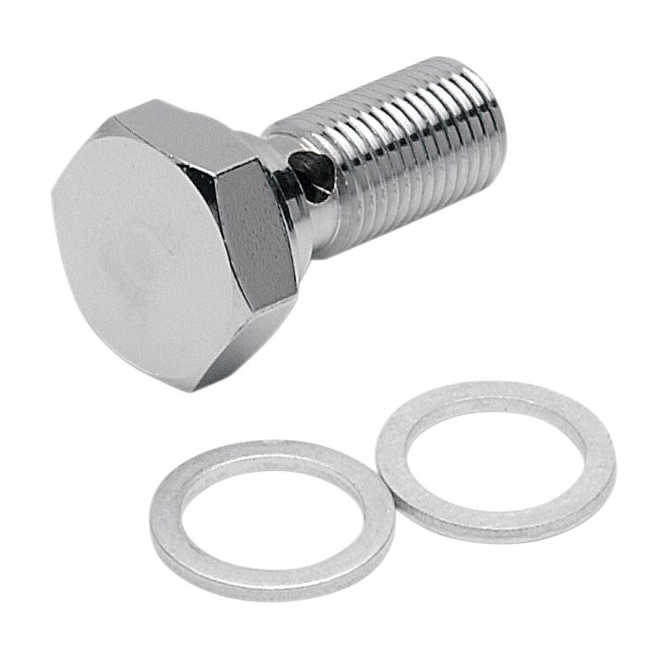 Drag Specialties 7/16"-24" Banjo Bolt With Step-Down To 3/8"