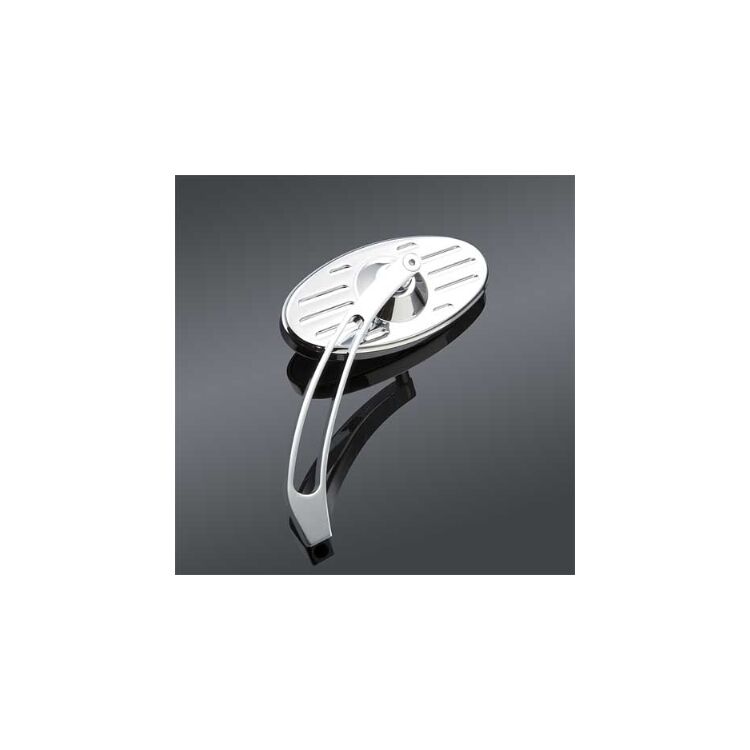 J&P Cycles Grooved Oval Mirror with Curved Stem For Harley