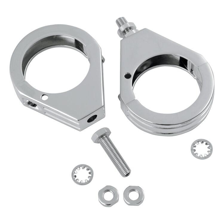 Drag Specialties Chrome 49mm Turn Signal Fork Clamps