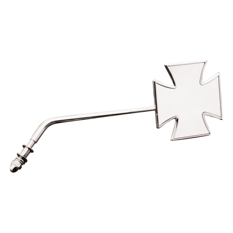 J&P Cycles Maltese Mirror With 8" Round Stem For Harley