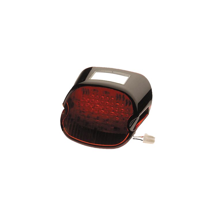 Milwaukee Twins "Blackout" Laydown Taillight Lens With Led Lights For Harley 1999-2024