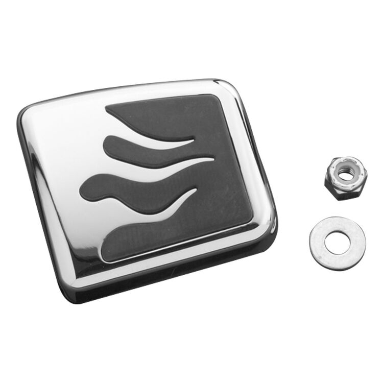 V-Twin Mfg. Flame Brake Pedal Pad For Harley FX Softail / Dyna 1984-2017