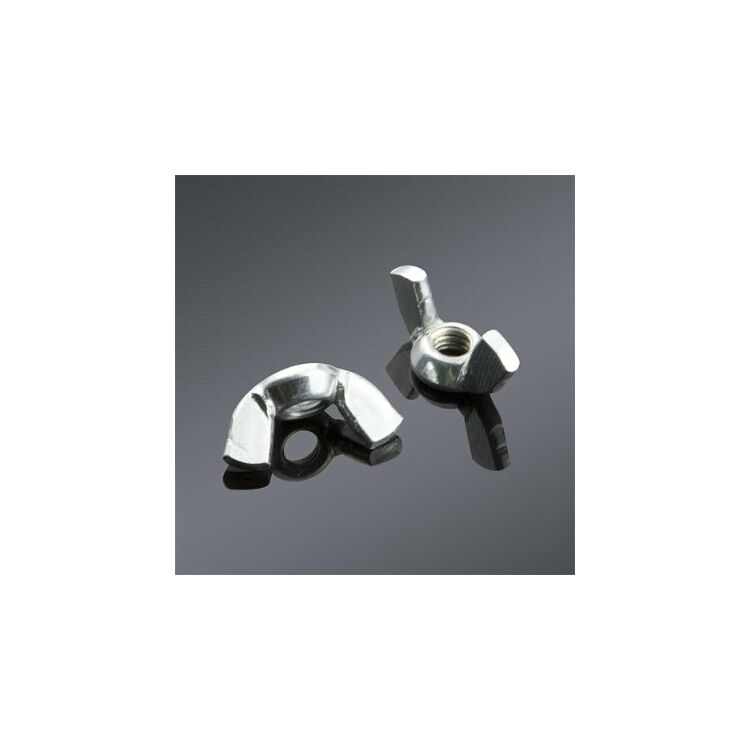 V-Twin Mfg. Chrome Battery Box Top Wing Nuts 1/4"-20 For Harley 1932-1963