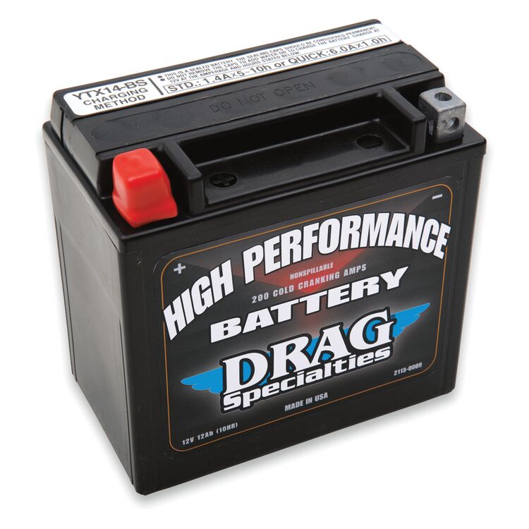 Drag Specialties YTX14 High Performance AGM Battery For Harley V-Rod 2002-2007