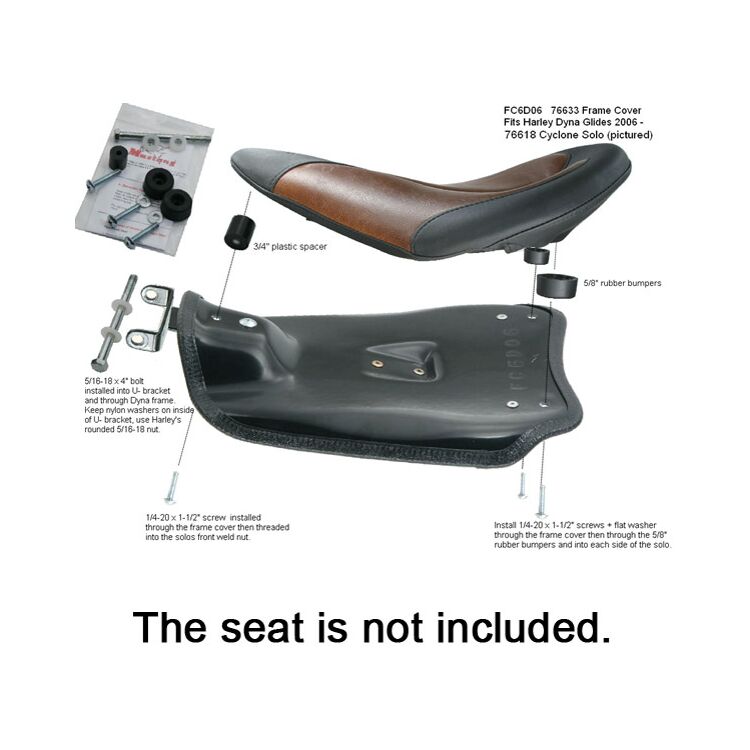 Mustang Cyclone Solo Seat Mount Plate Kit For Harley Dyna 2006-2017