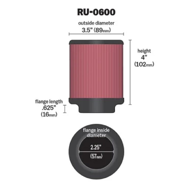 K&N Round Tapered Universal Air Filter RU-0600