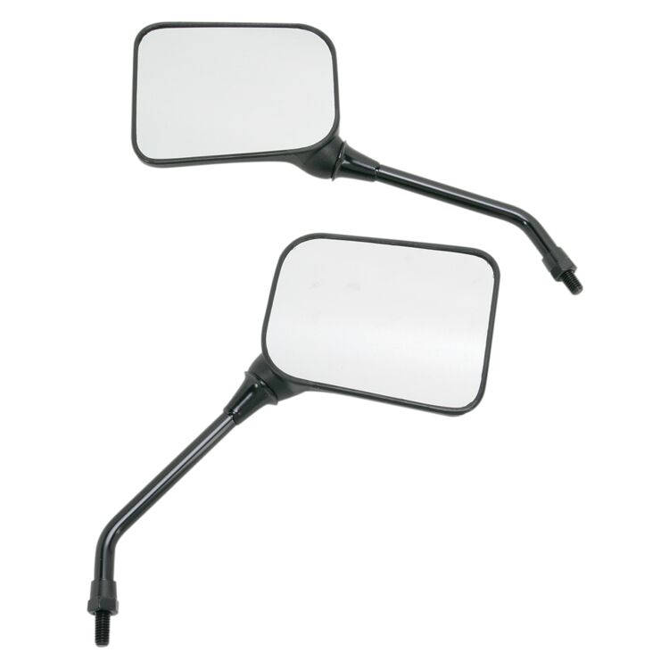 Emgo Matte Black Universal GP Sport Mirror Set (8MM)