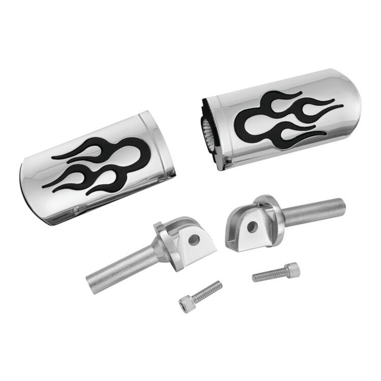 Show Chrome Flame Driver Foot Pegs Honda GL1800 2001-2023