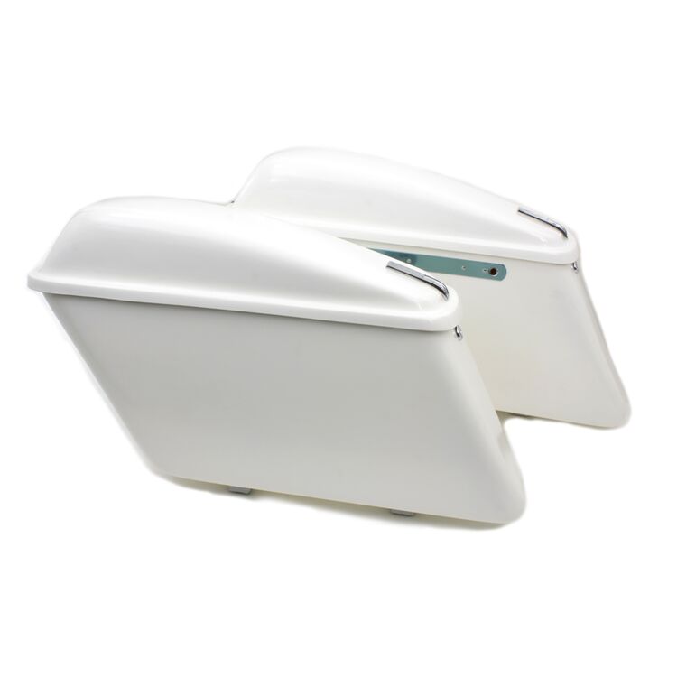 V-Twin Mfg. Replica White Saddlebag Set For Harley FL 1963-1984