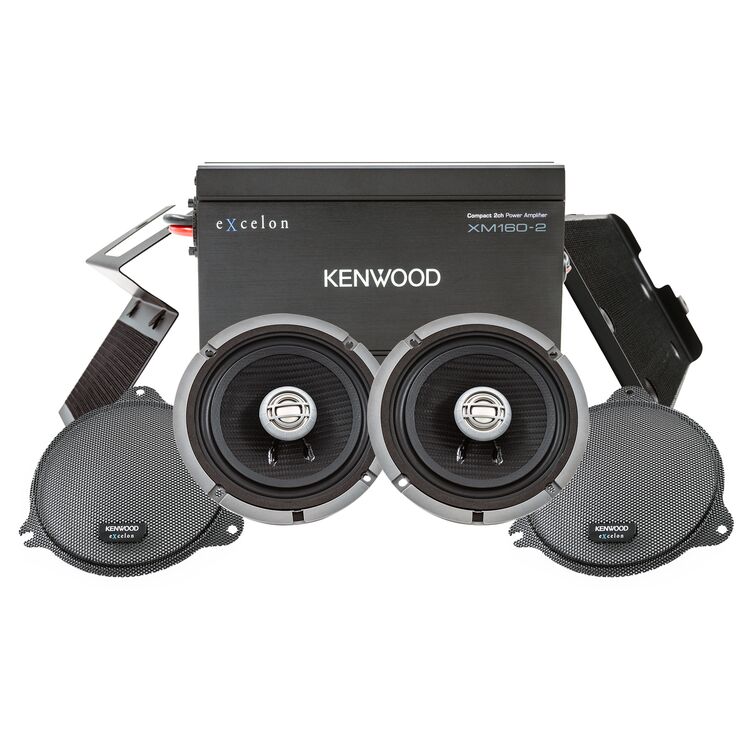 Kenwood eXcelon Front Speaker And Amplifier Package For Harley Touring 2014-2025