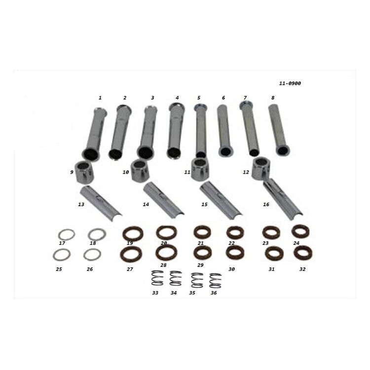 V-Twin Mfg. Pushrod Cover Kit For Harley Shovelhead 1966-1979